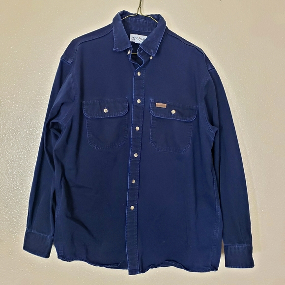 Carhartt Other - CARHARTT Navy Blue Button Down Shirt Large L